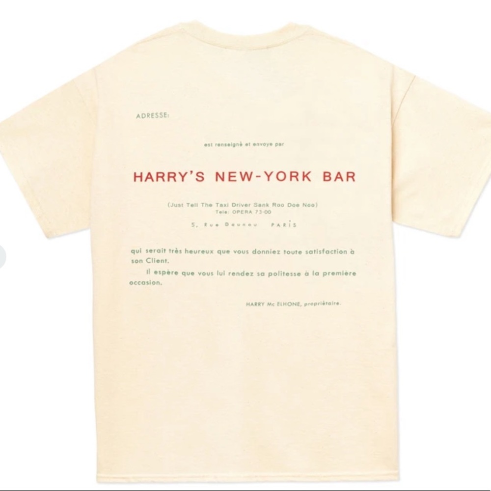 NWOT Sm. ROWING BLAZERS HARRY'S NEW YORK BAR SHORT SLEEVE TEE SOLD OUT ON SITE
